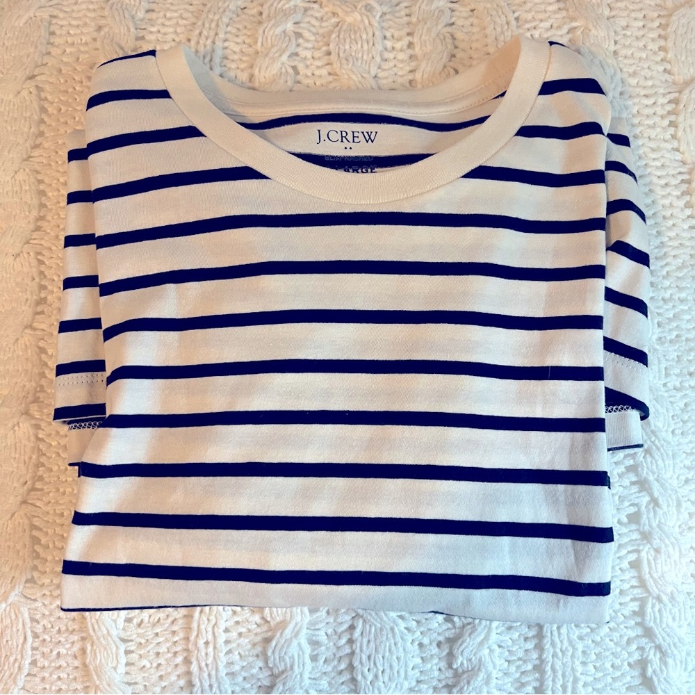 JCrew Mens or Unisex Navy stripe nautical T-shirt